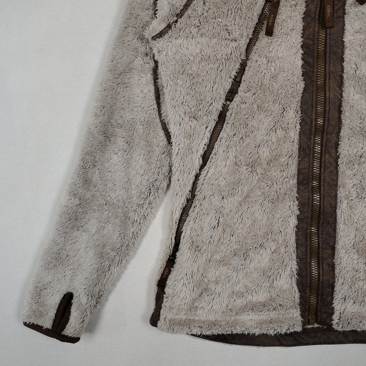 KÜHL Flight Hooded Fleece Jacket Women’s XS Gray Brown Full Zip