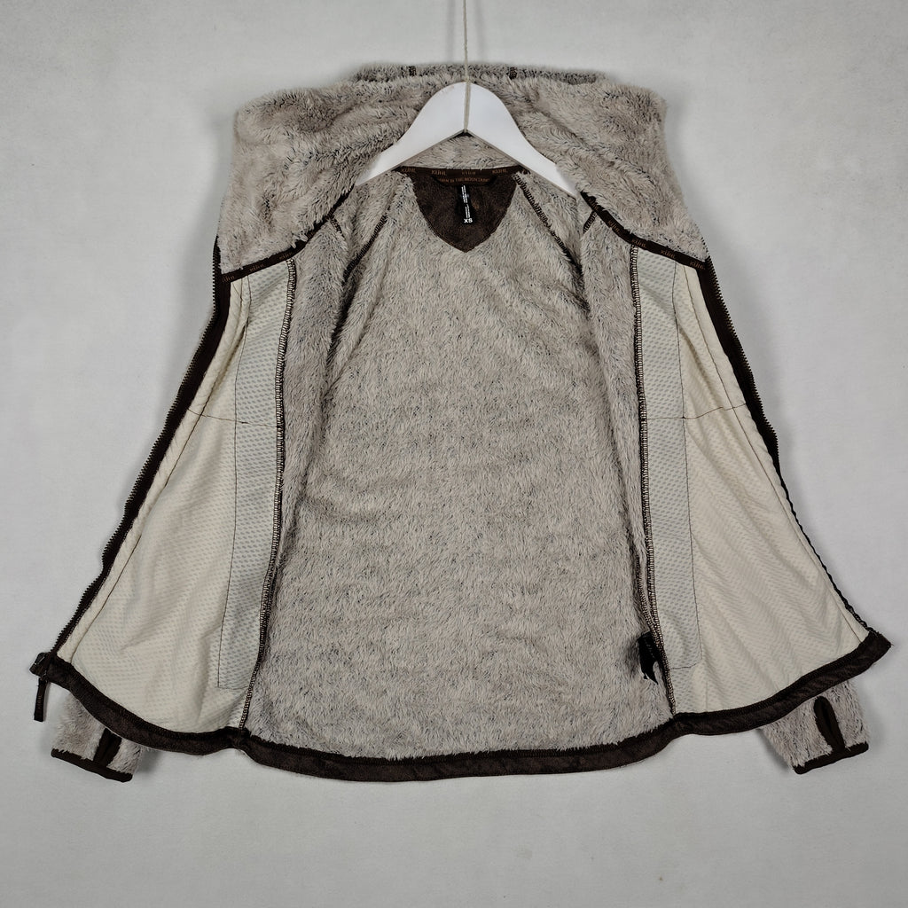 KÜHL Flight Hooded Fleece Jacket Women’s XS Gray Brown Full Zip