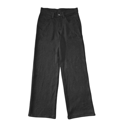 Black Sponge Fleece Wide Leg Pants