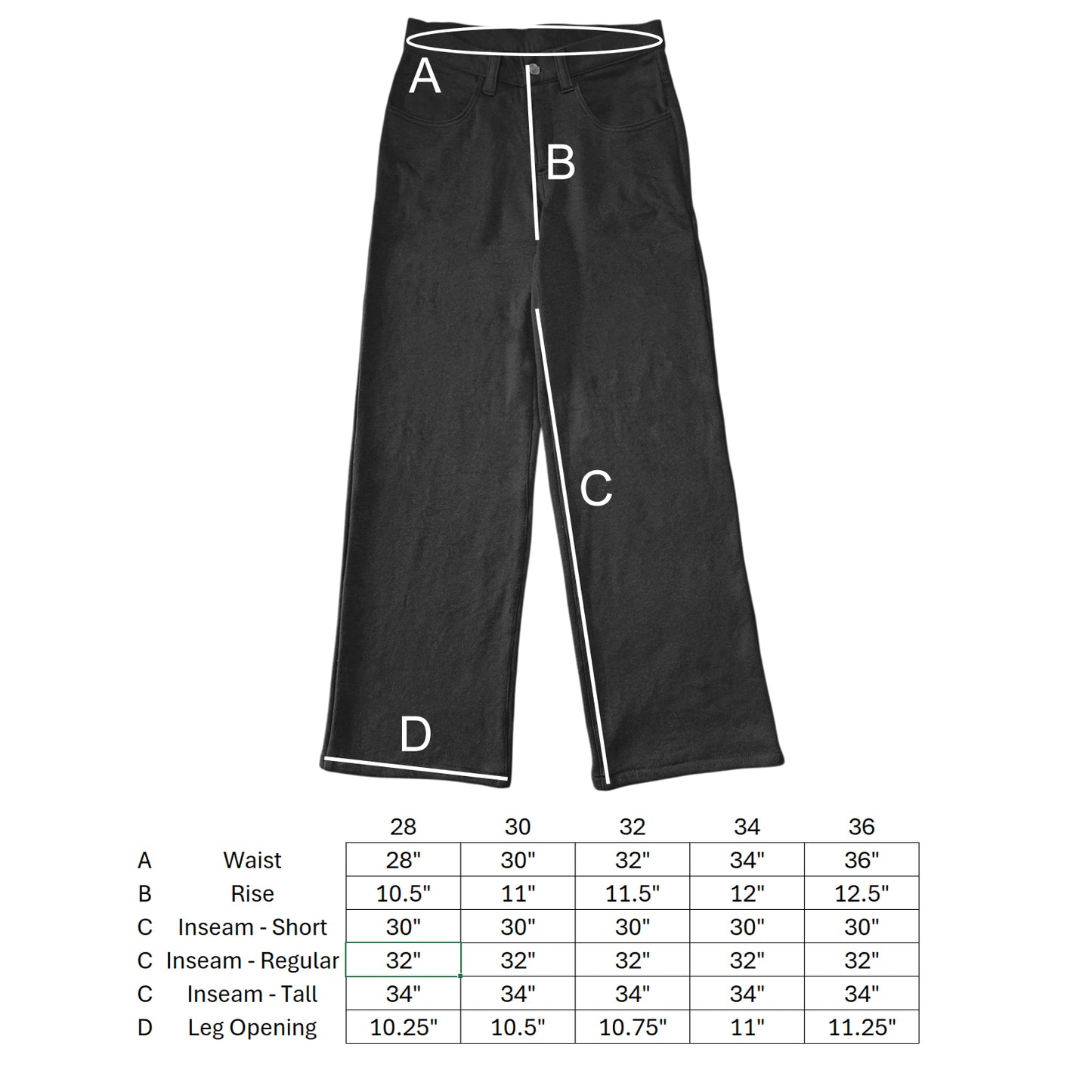Black Sponge Fleece Wide Leg Pants