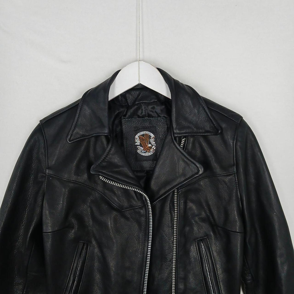 Vintage Just Leather San Jose CAL Leather Biker Jacket