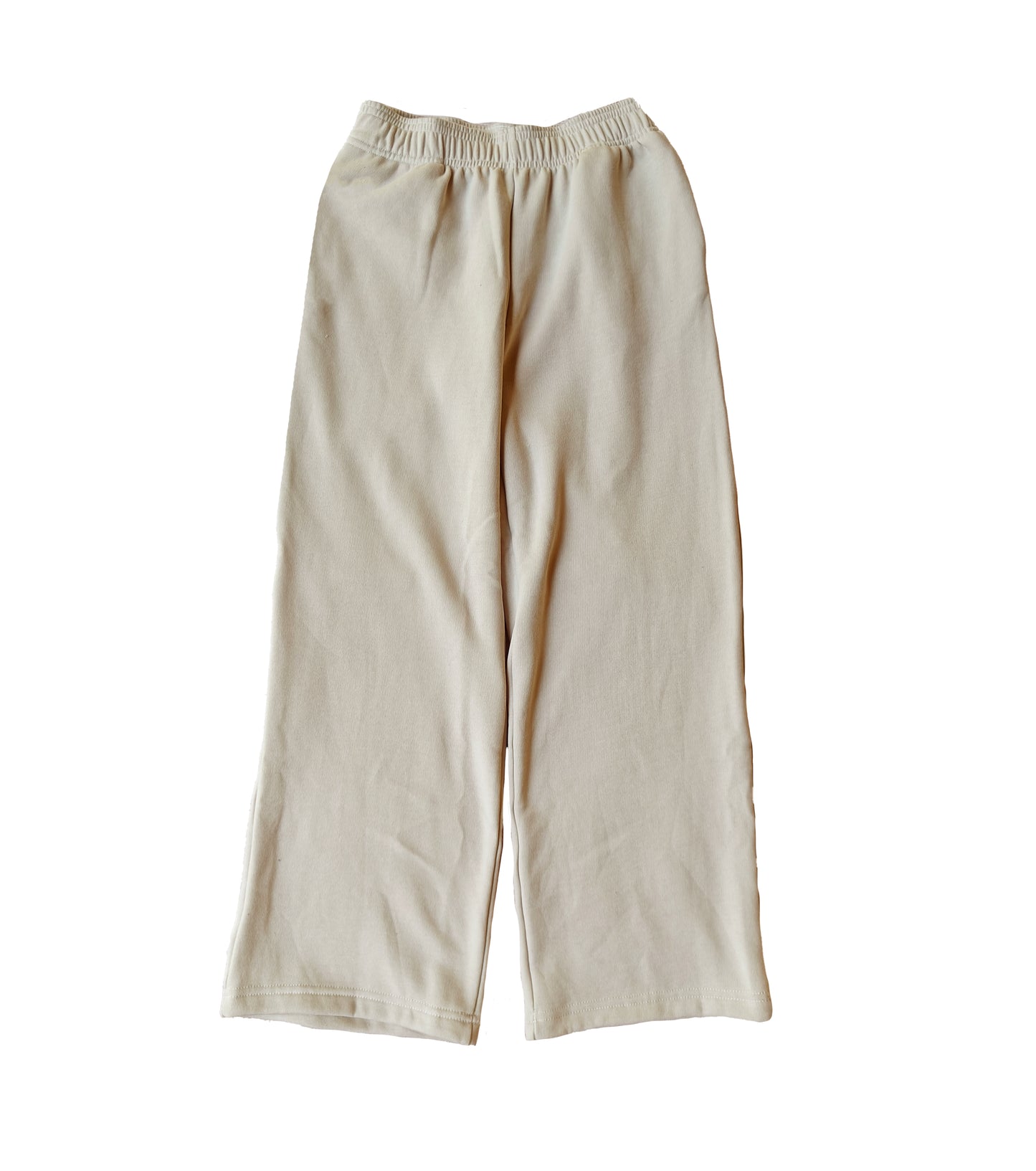 Cream Sponge Fleece Wide Leg Sweatpants