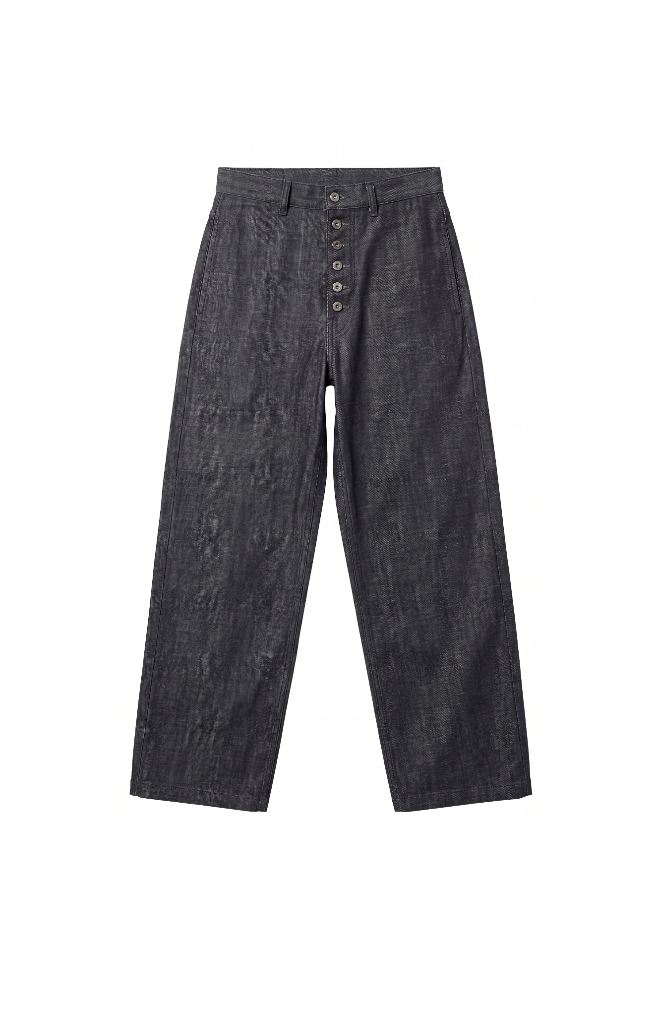 High-Rise Wide-Leg Denim Trousers