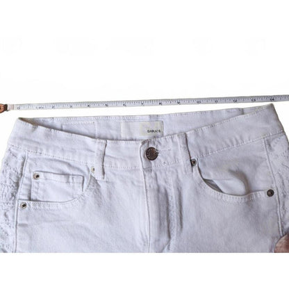 Garage White Retro High Rise Denim Shorts