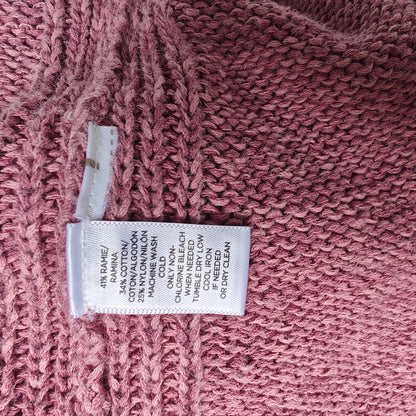 Dusty Rose Open Front Cardigan Sweater