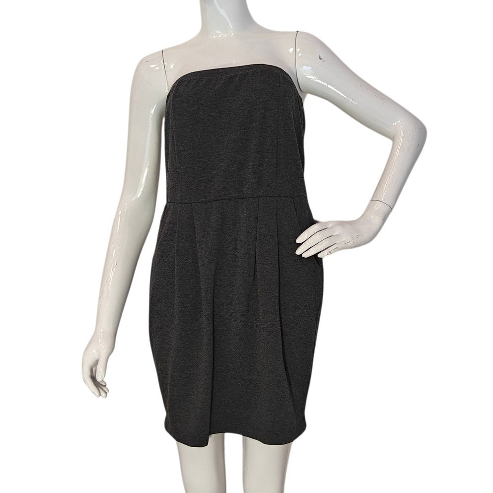 Gray Strapless Mini Dress