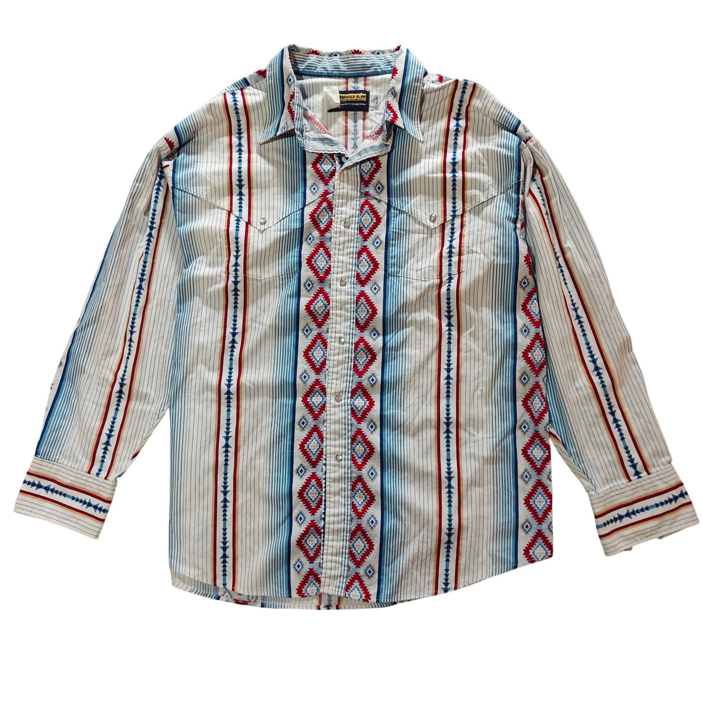 Western Snap Shirt with Aztec Stripe