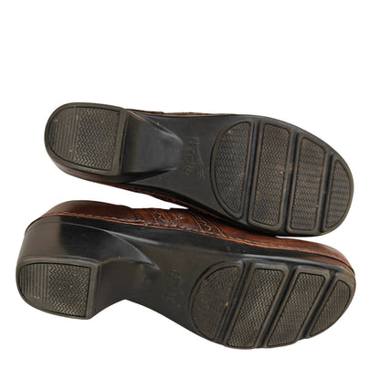 Brown Leather Clogs