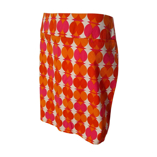 Mod Orange and Pink Geometric Print Mini Skirt