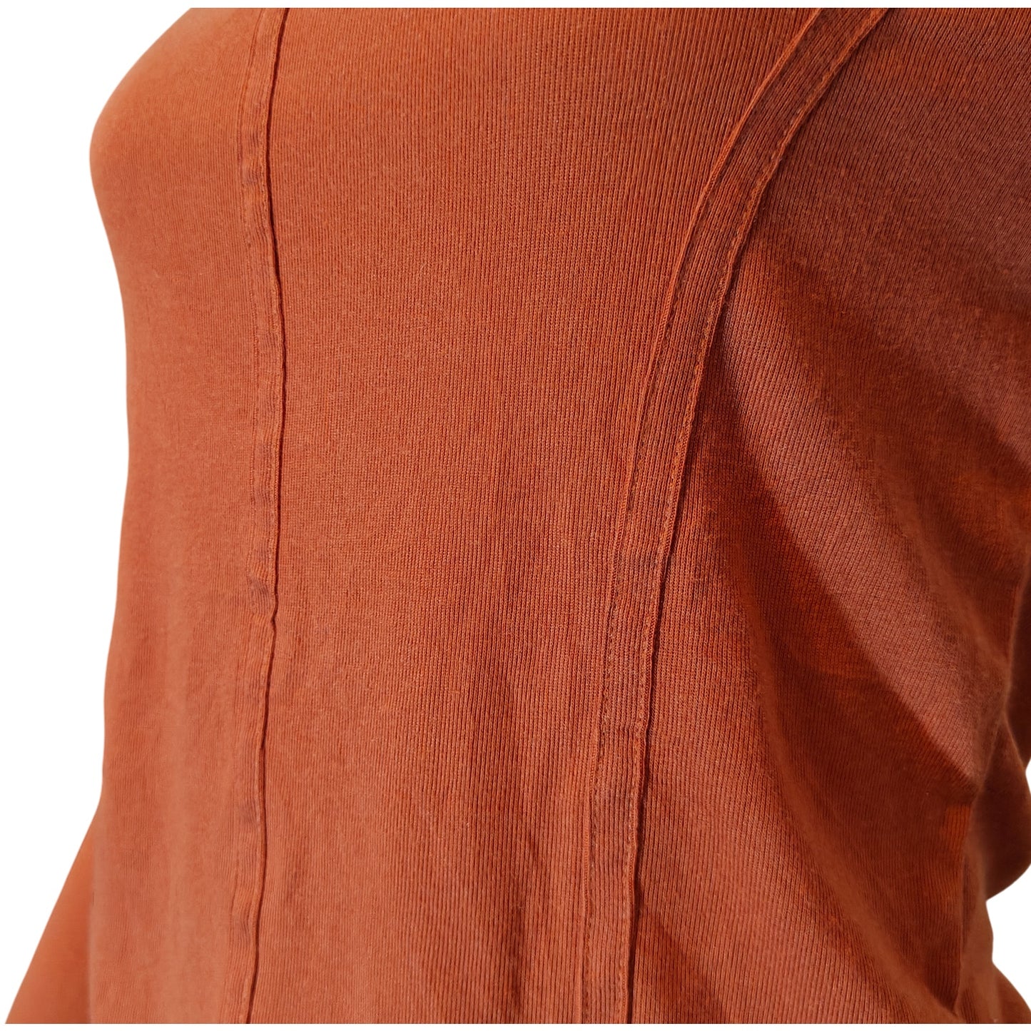 Orange Square Neck Long Sleeve Top