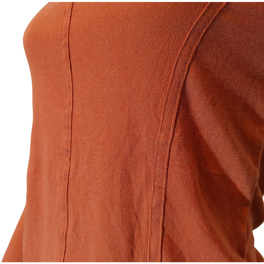 Orange Square Neck Long Sleeve Top