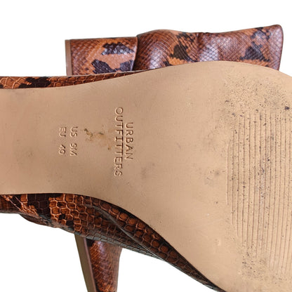 Snake Print Block Heel Ankle Boots