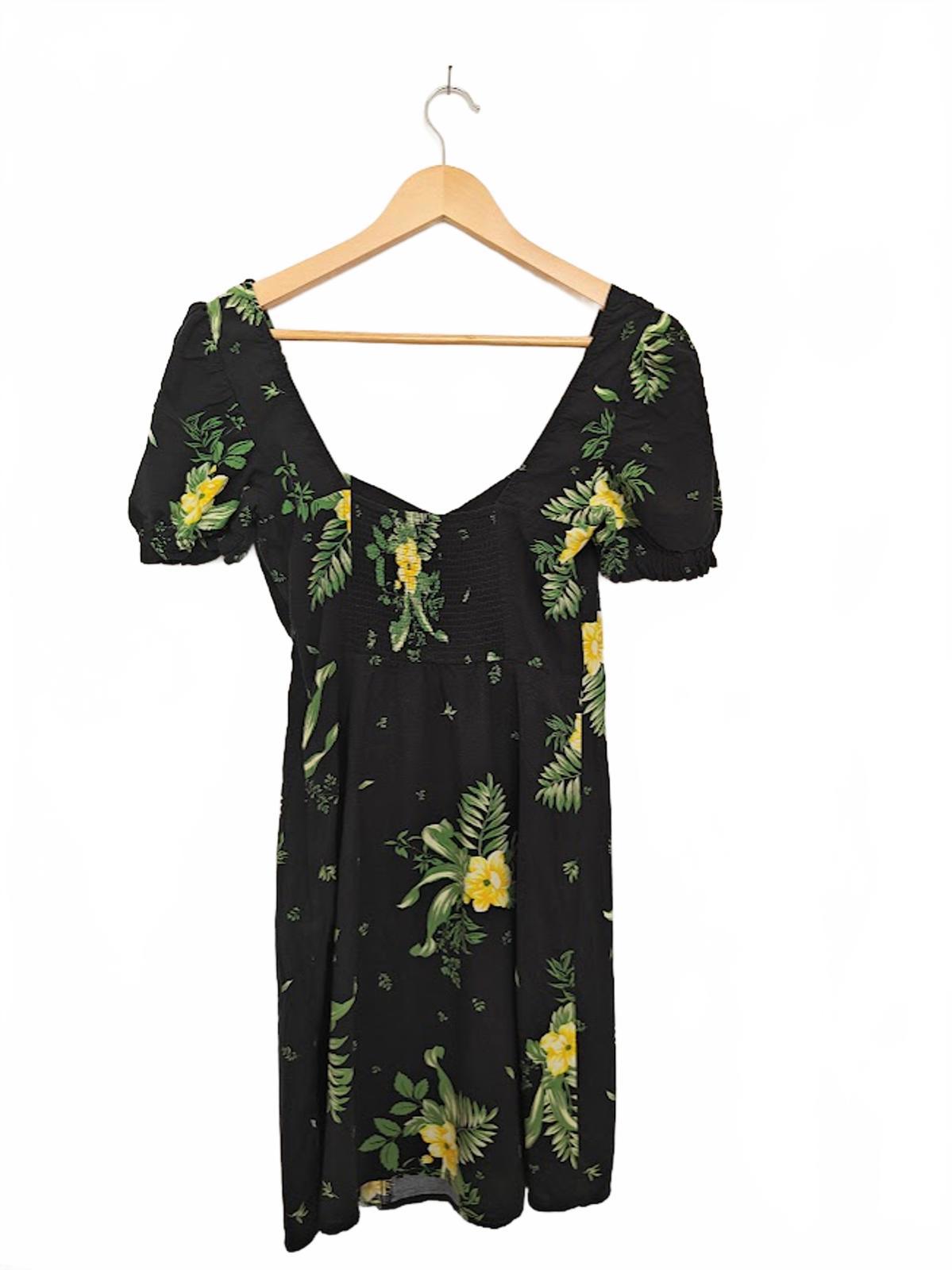 Black Cassia Floral Mini Dress