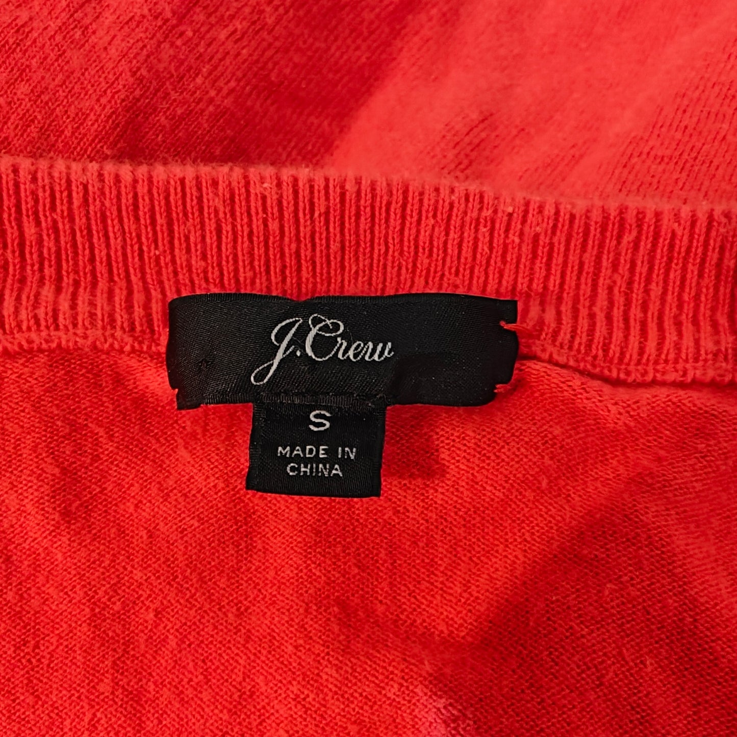 Red Cotton Button Front Cardigan Sweater