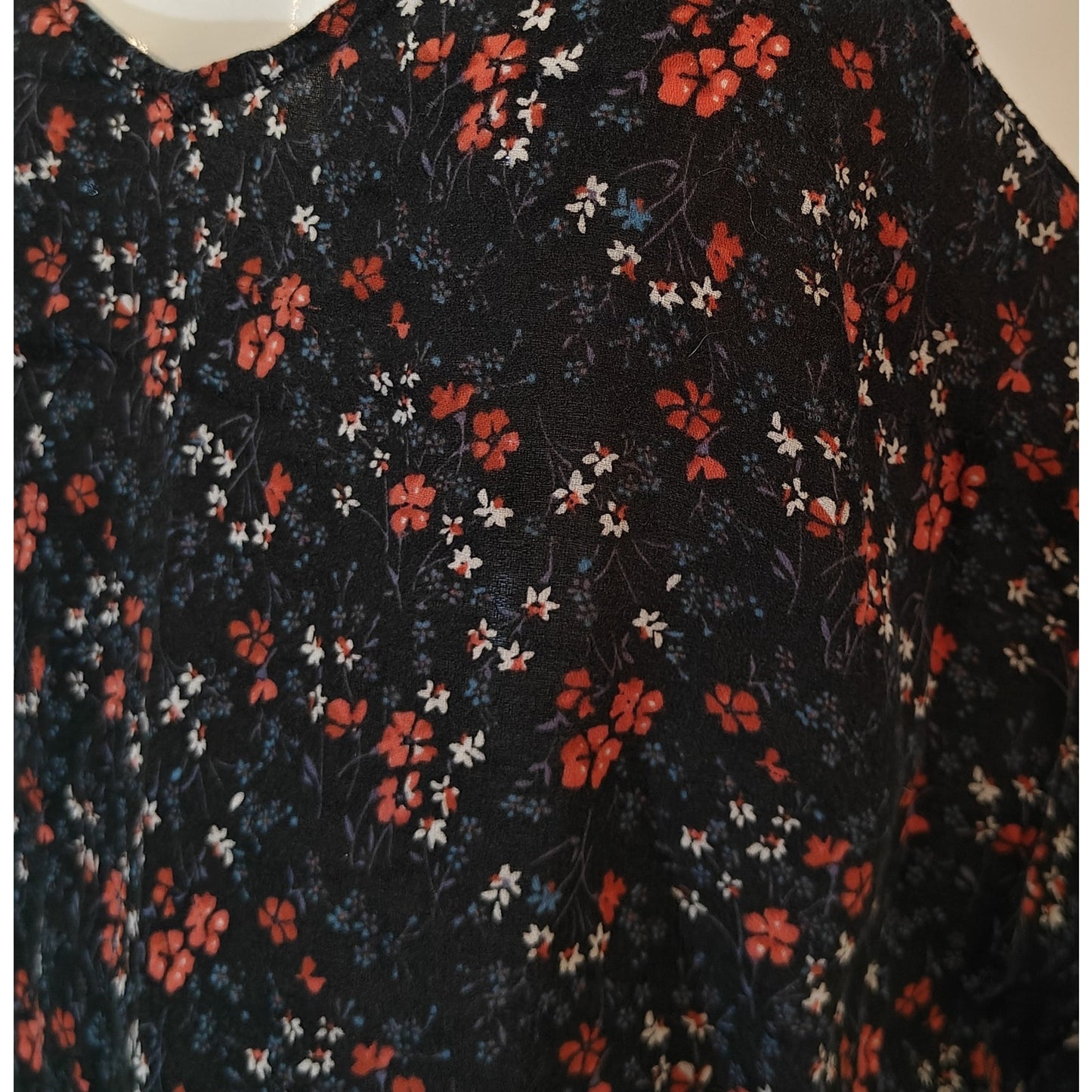 Black Floral Spaghetti Strap Tank Top