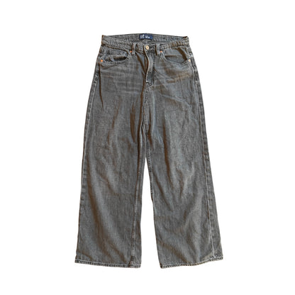 Gray Wash High Rise Wide Leg Jeans