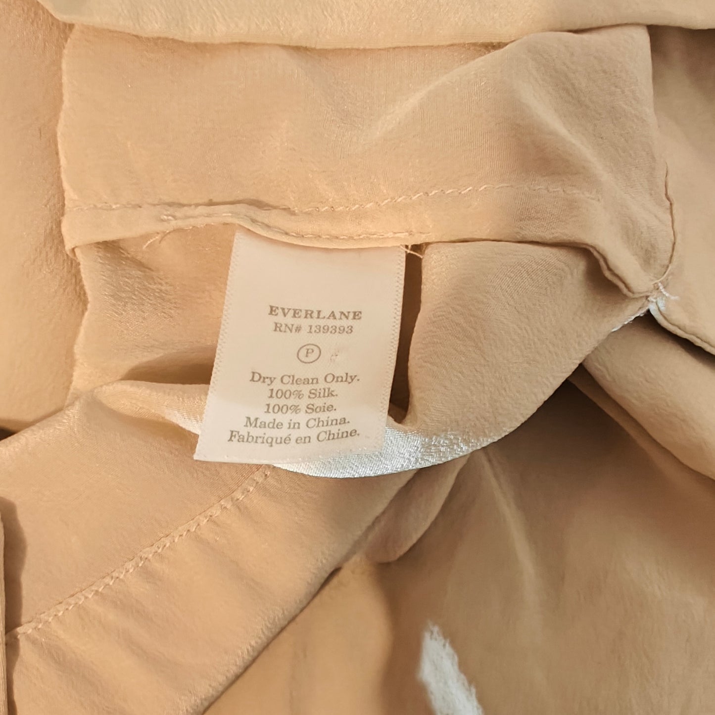 Silk Beige Long Sleeve Blouse