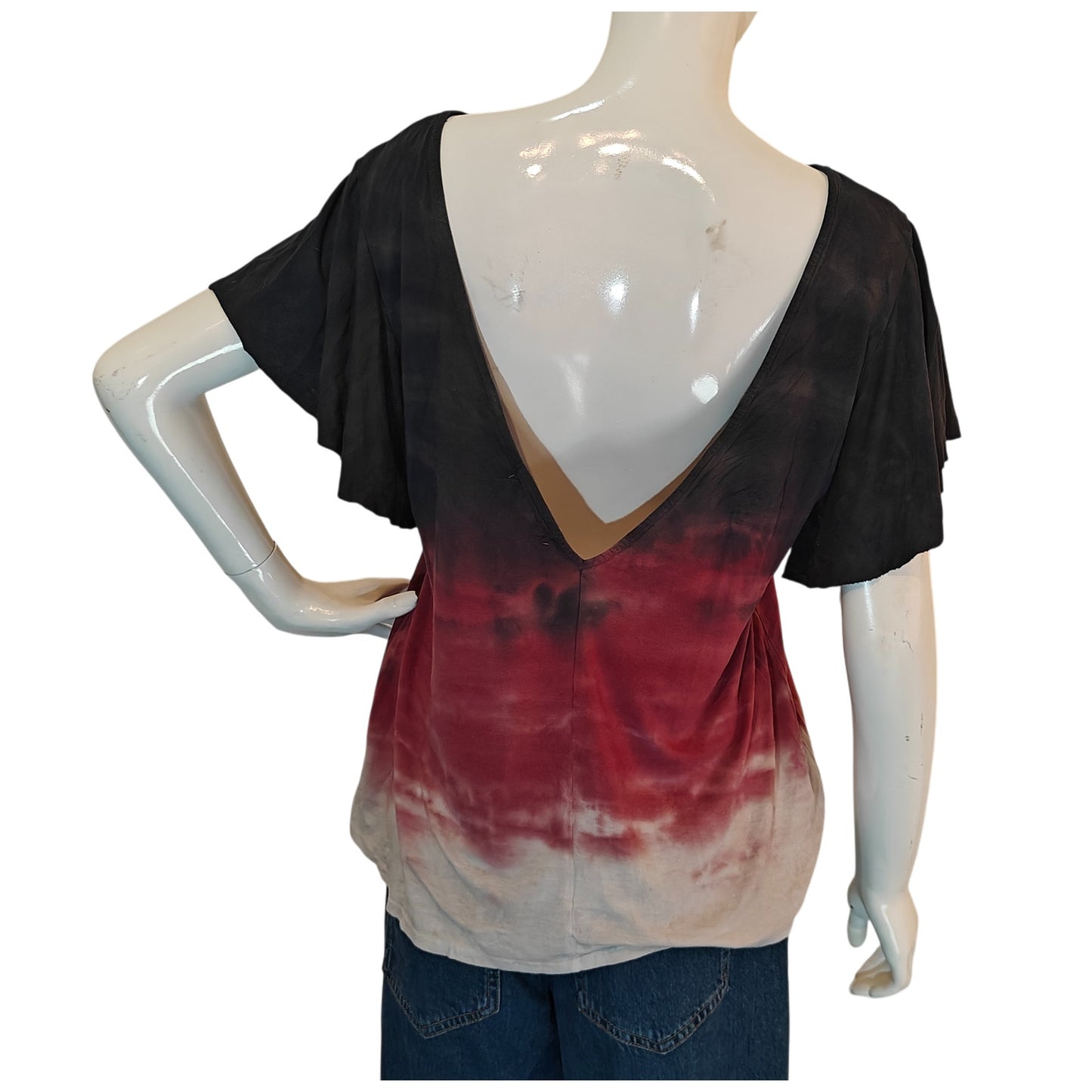 Tie Dye V-Back Ombre Tee