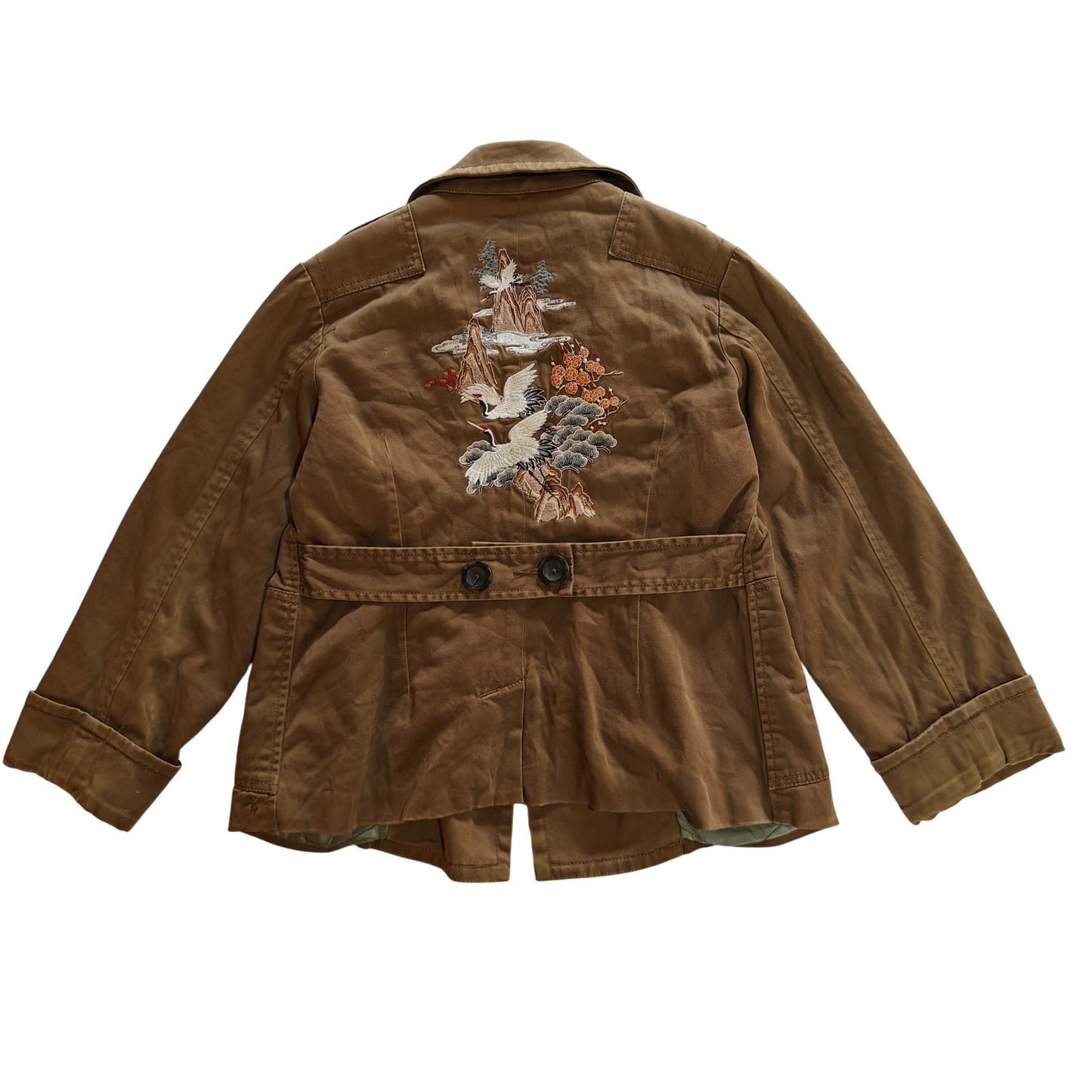 Brown Embroidered Military Jacket