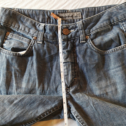 Slim Denim Cuffed Ankle Blue Wash Jeans