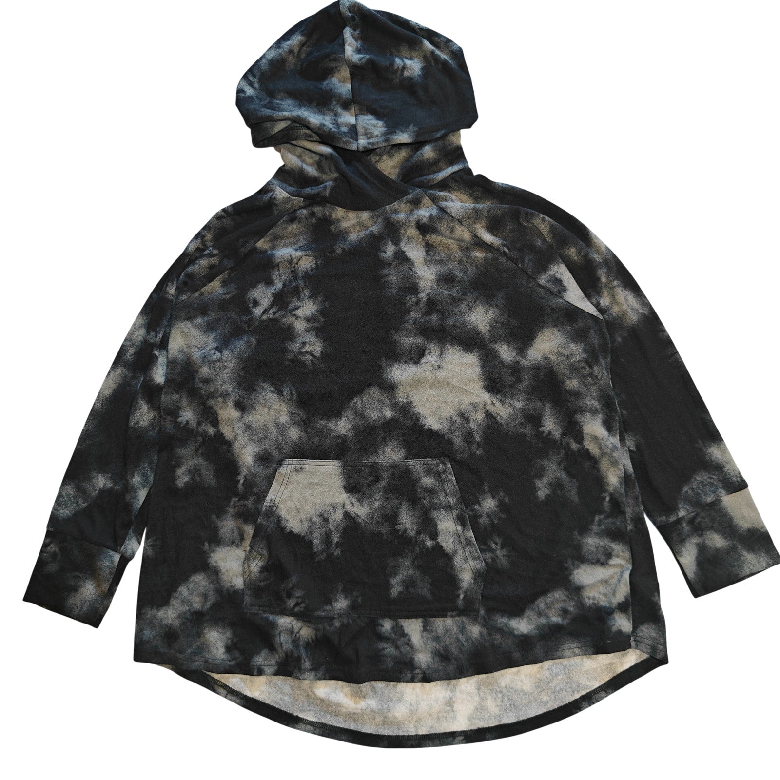 Black and Gray Tie Dye Hoodie