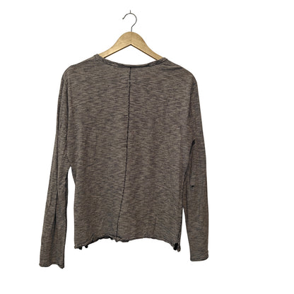 Gray Striped Long Sleeve Tee