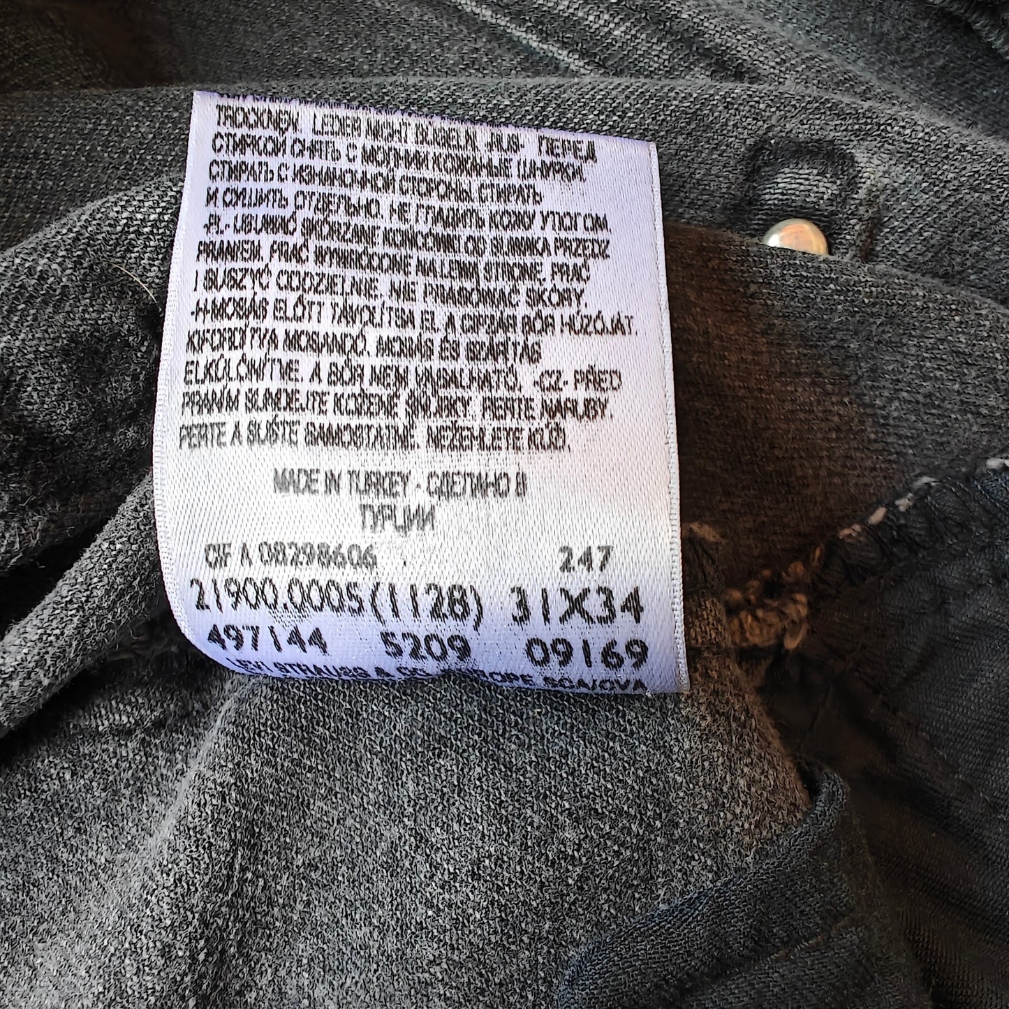 Gray Moto Zip Jeans