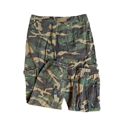Camo Cargo Jogger Pants with Elastic Hem