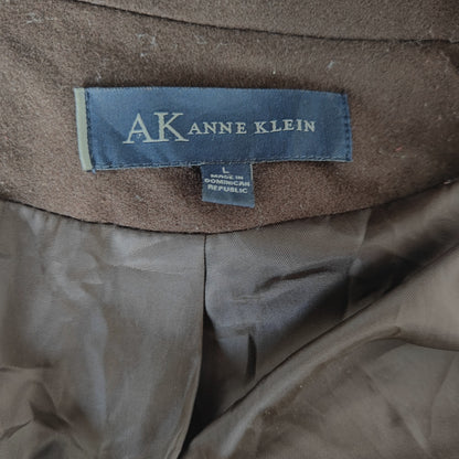 Brown Wool Blend Double Breasted Peacoat