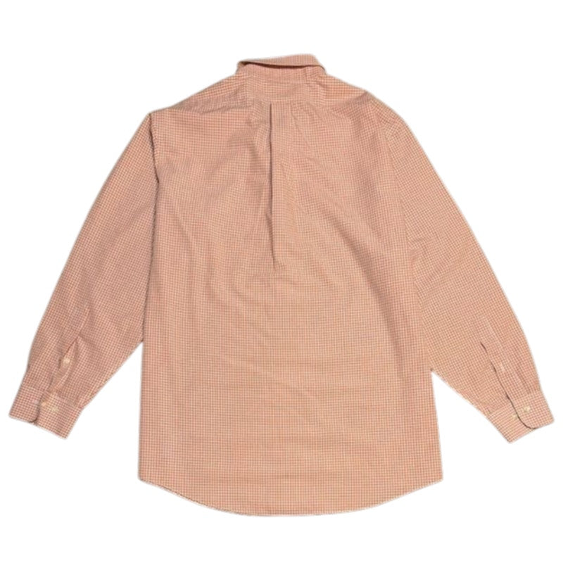 Regent Fit Orange Gingham Button Down Shirt