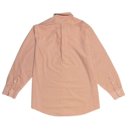 Regent Fit Orange Gingham Button Down Shirt