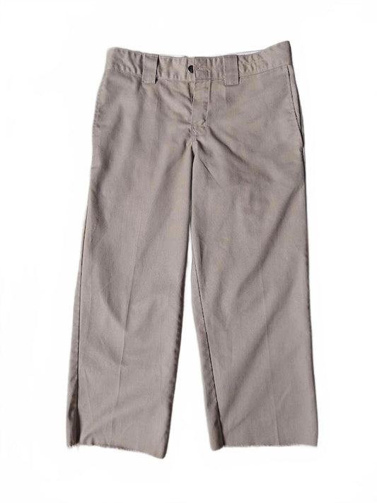 Khaki Flat Front Cargo Pants (Cropped)