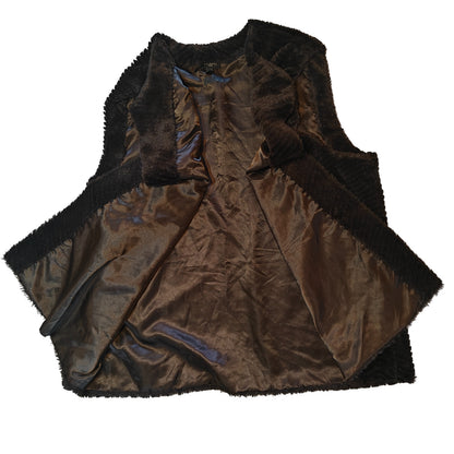 Brown Plus Faux Fur Vest