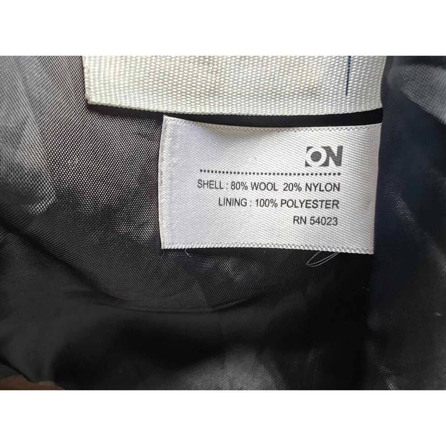 Gray Wool Blend Coat with Black Stripe