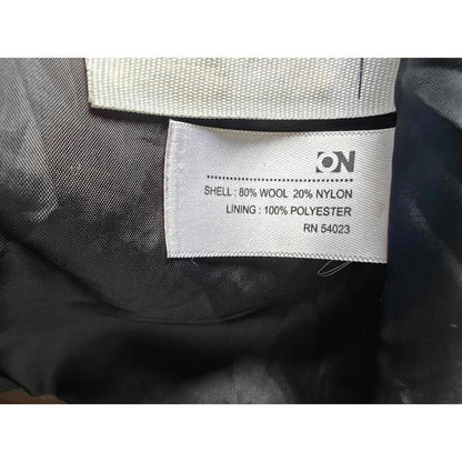 Gray Wool Blend Coat with Black Stripe