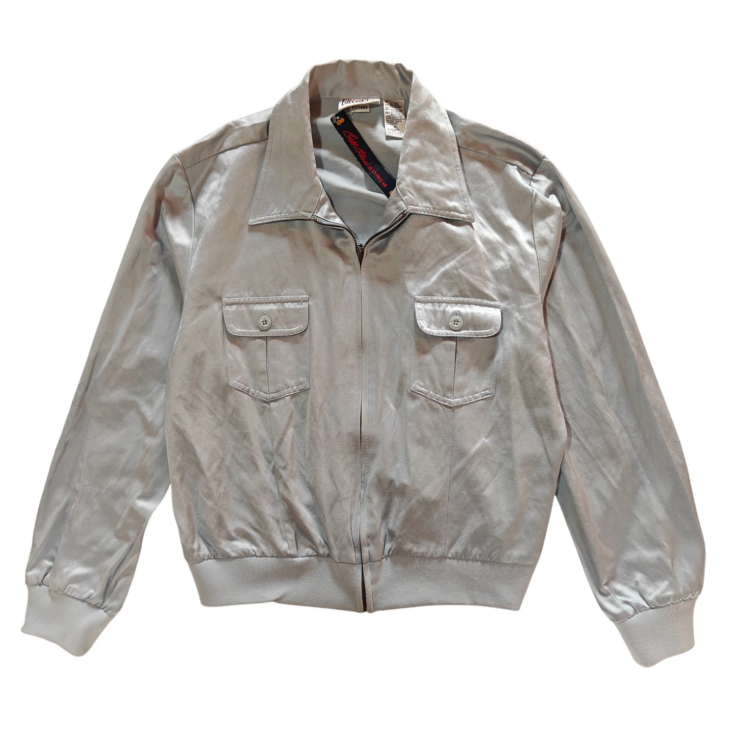 Light Blue Satin Bomber Jacket