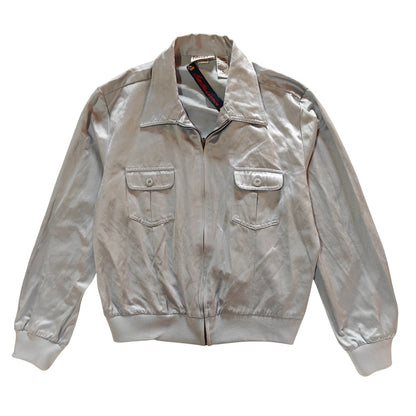 Light Blue Satin Bomber Jacket
