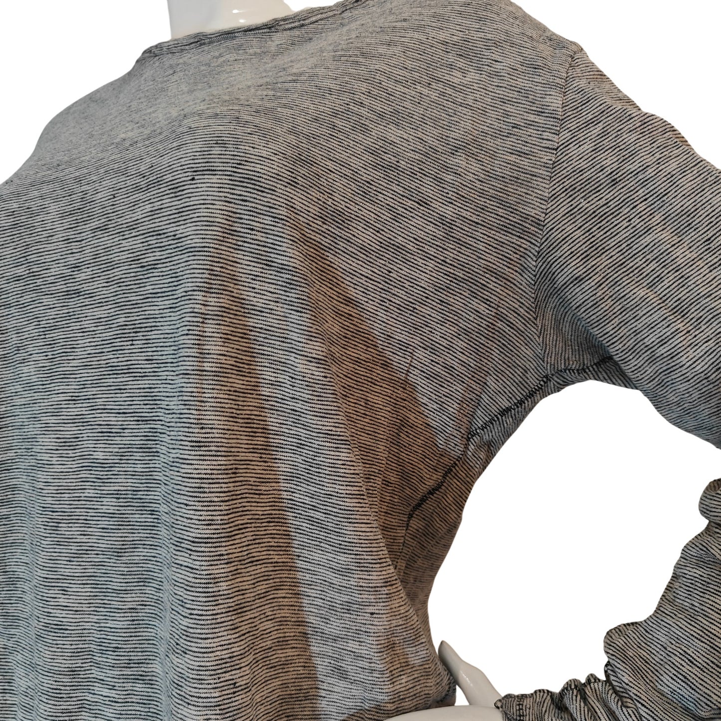 Gray Striped Long Sleeve Tee
