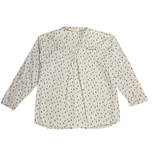 Boyfriend Fit Ivory Trees Pattern Button-Up Shirt