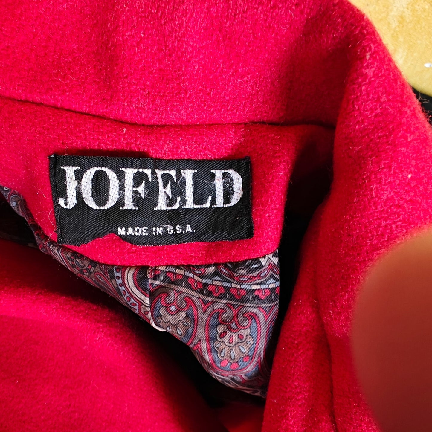 Red Vintage Wool Blend Overcoat