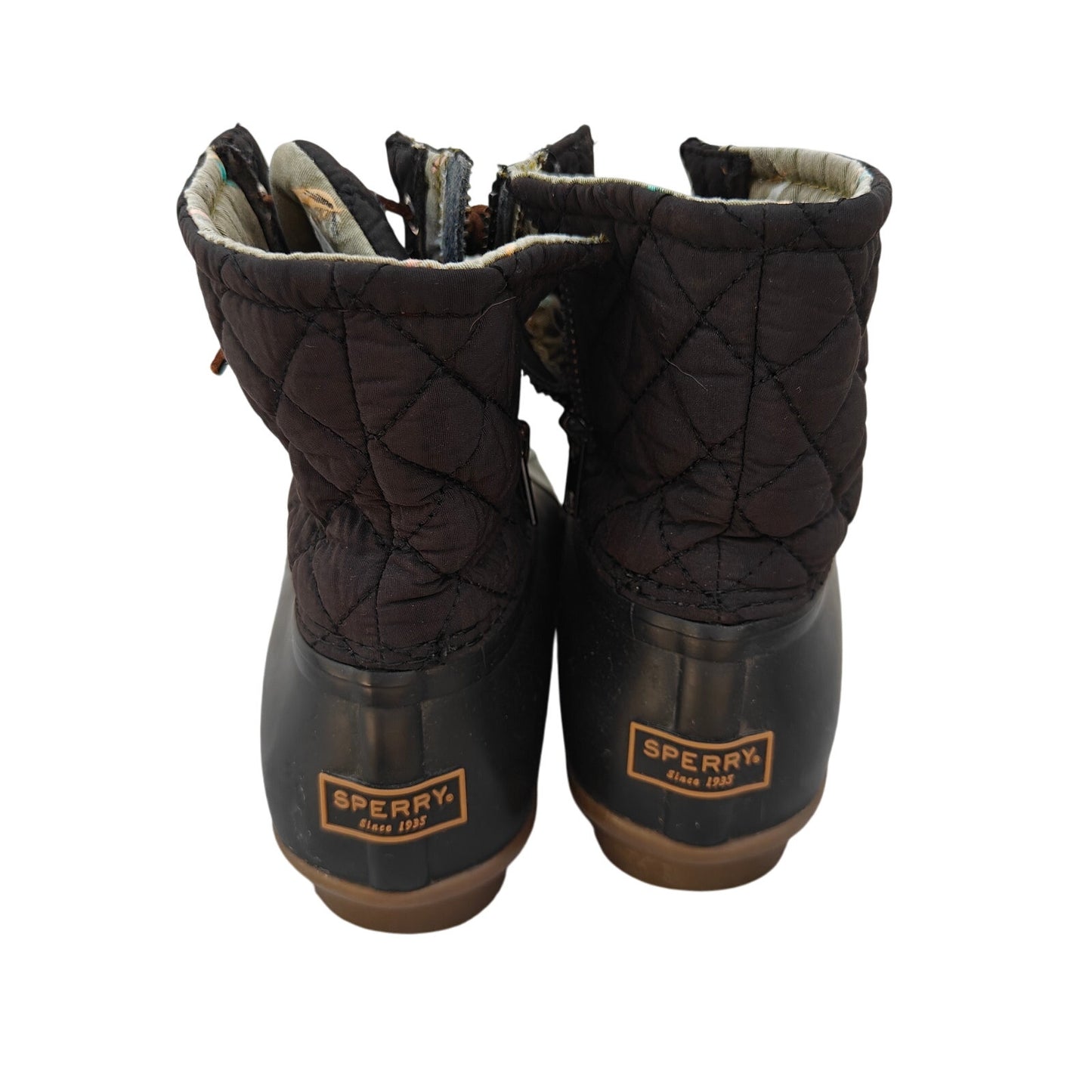 Black Saltwater Quilted Duck Boots