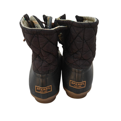 Black Saltwater Quilted Duck Boots