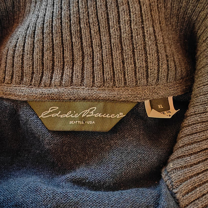 Blue Cotton Cashmere Quarter Zip Sweater