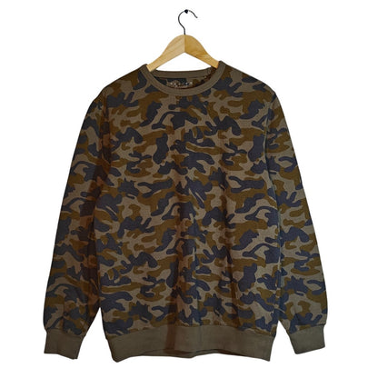 Green Camo Burnout Crewneck Sweatshirt