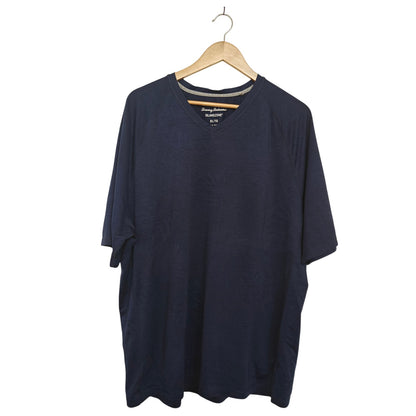 IslandZone Blue Palm Print Performance V-Neck Shirt