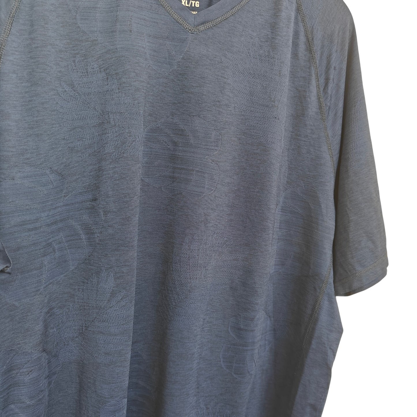IslandZone Blue Palm Print Performance V-Neck Shirt