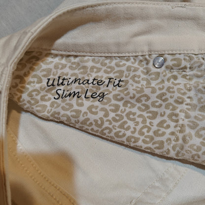 Cream Platinum Denim Slim Leg Jeans