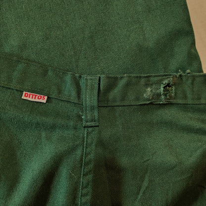 Vintage Green Flare High Rise Pants