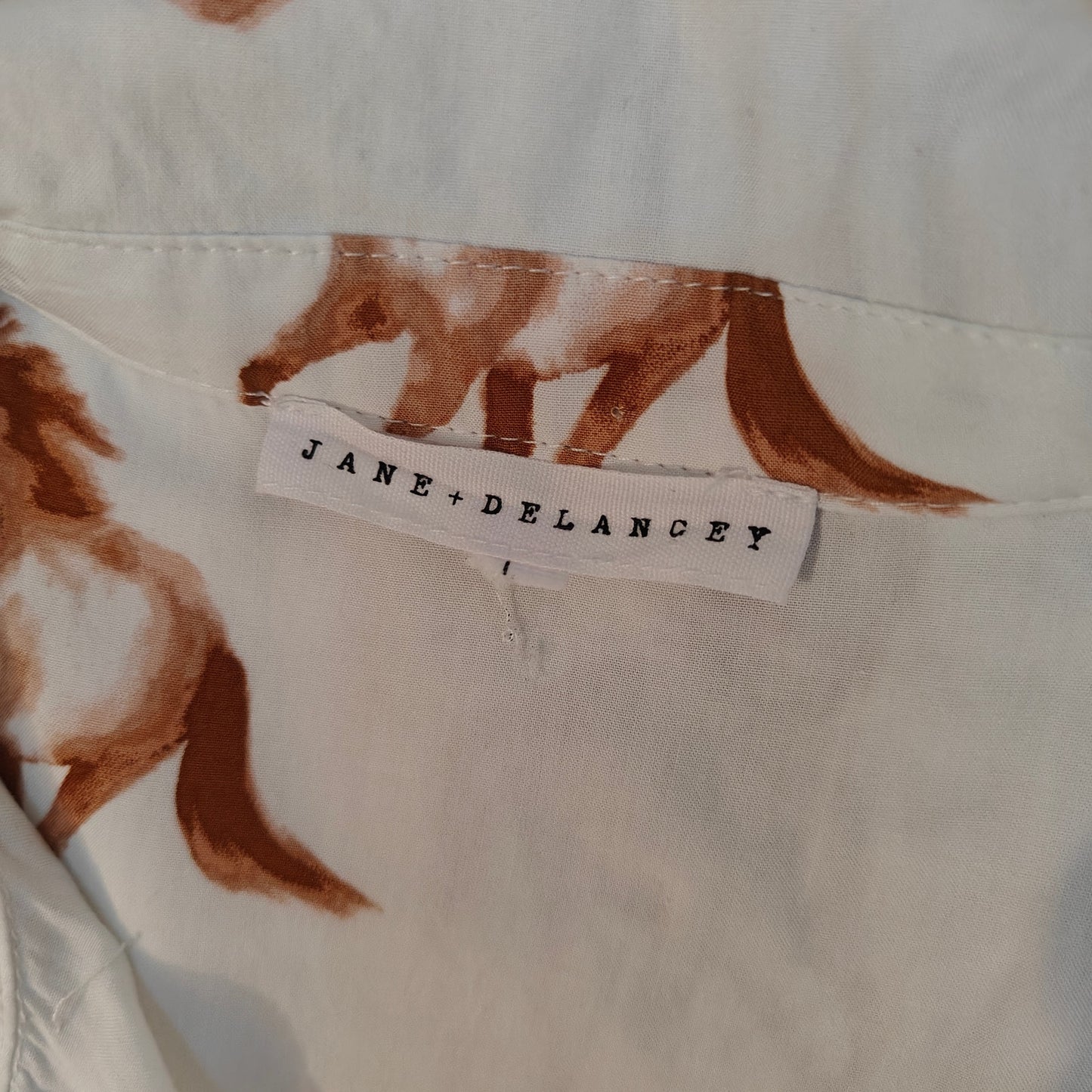 Water Color Horse Print Button Front Blouse