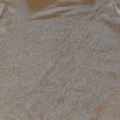 Beige Mock Neck Velour Long-Sleeve Top